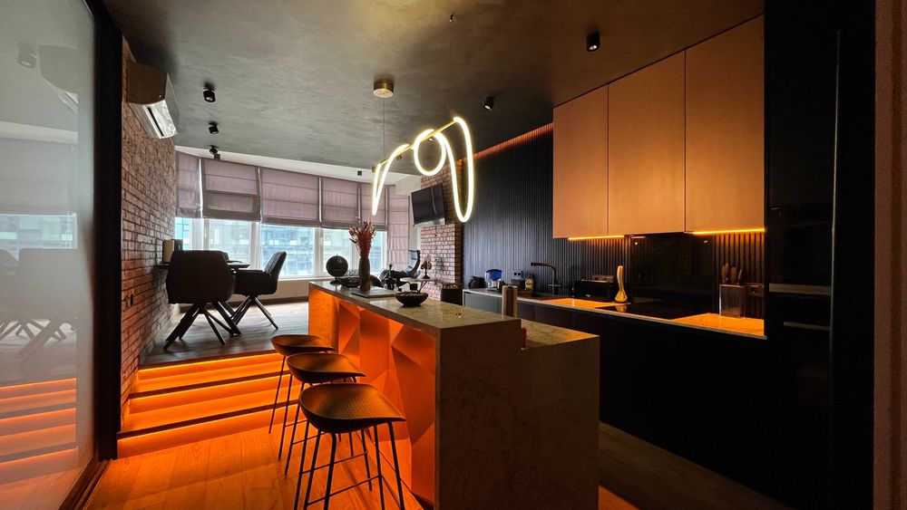 Стильная 2к квартира для айтишника, стиль лофт, Аркадия, Гагаринплаза