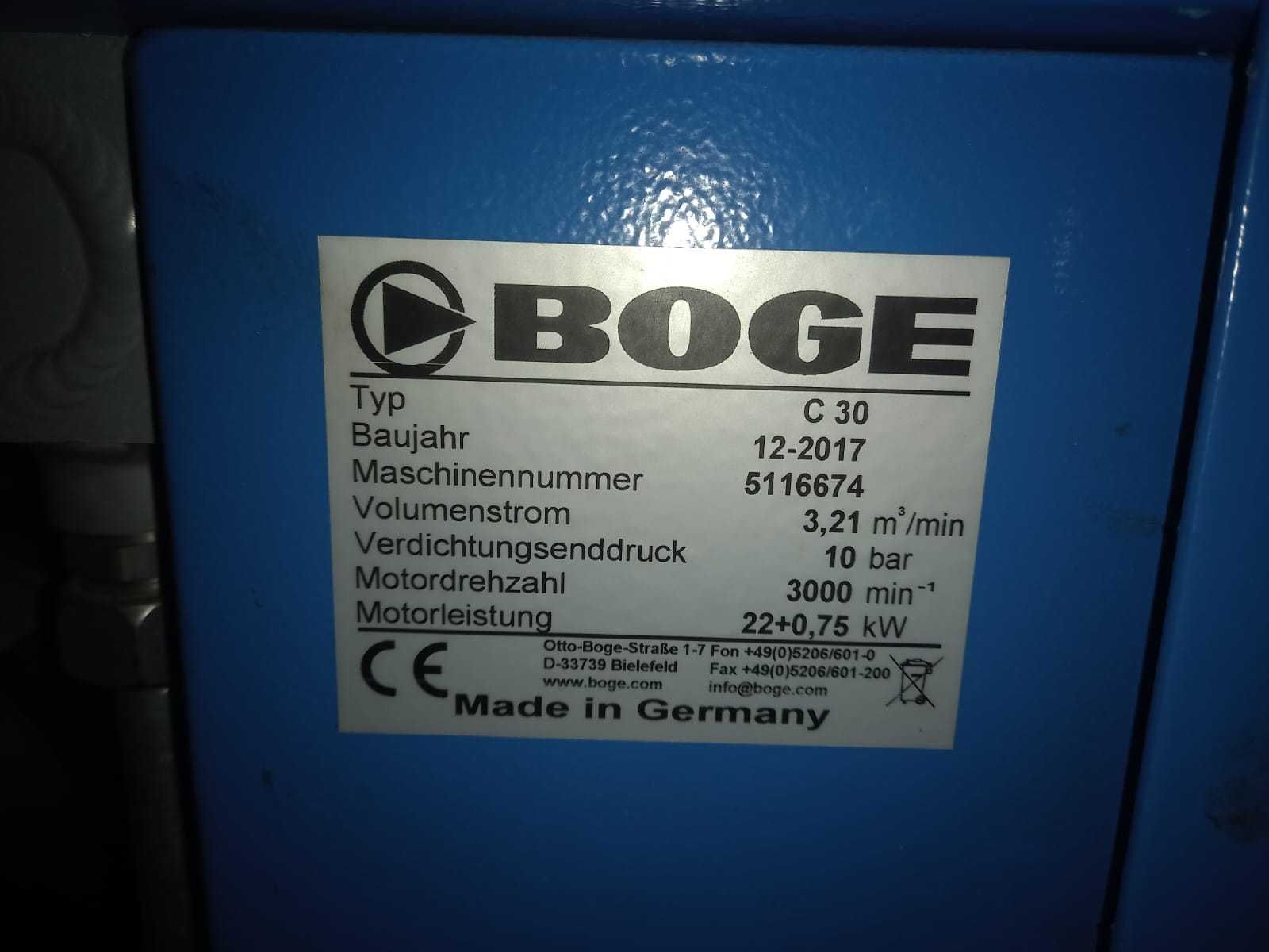 Boge C 30 Kompresor śrubowy 22kw 3200 lm 10 bar