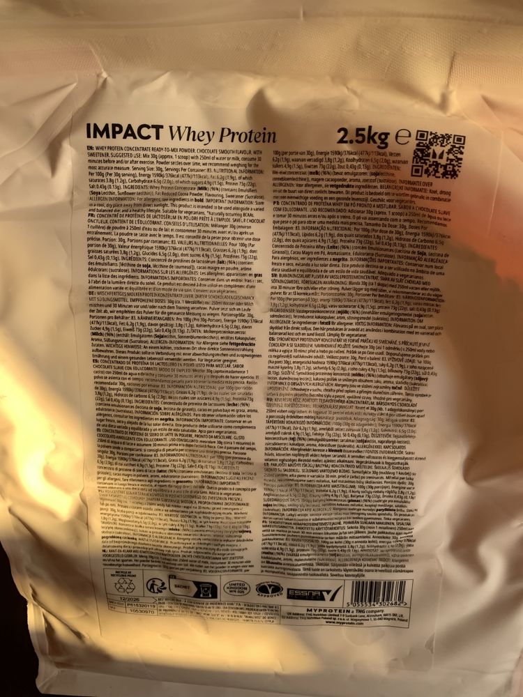 Impact Whey Protein MyProtein 2.5kg