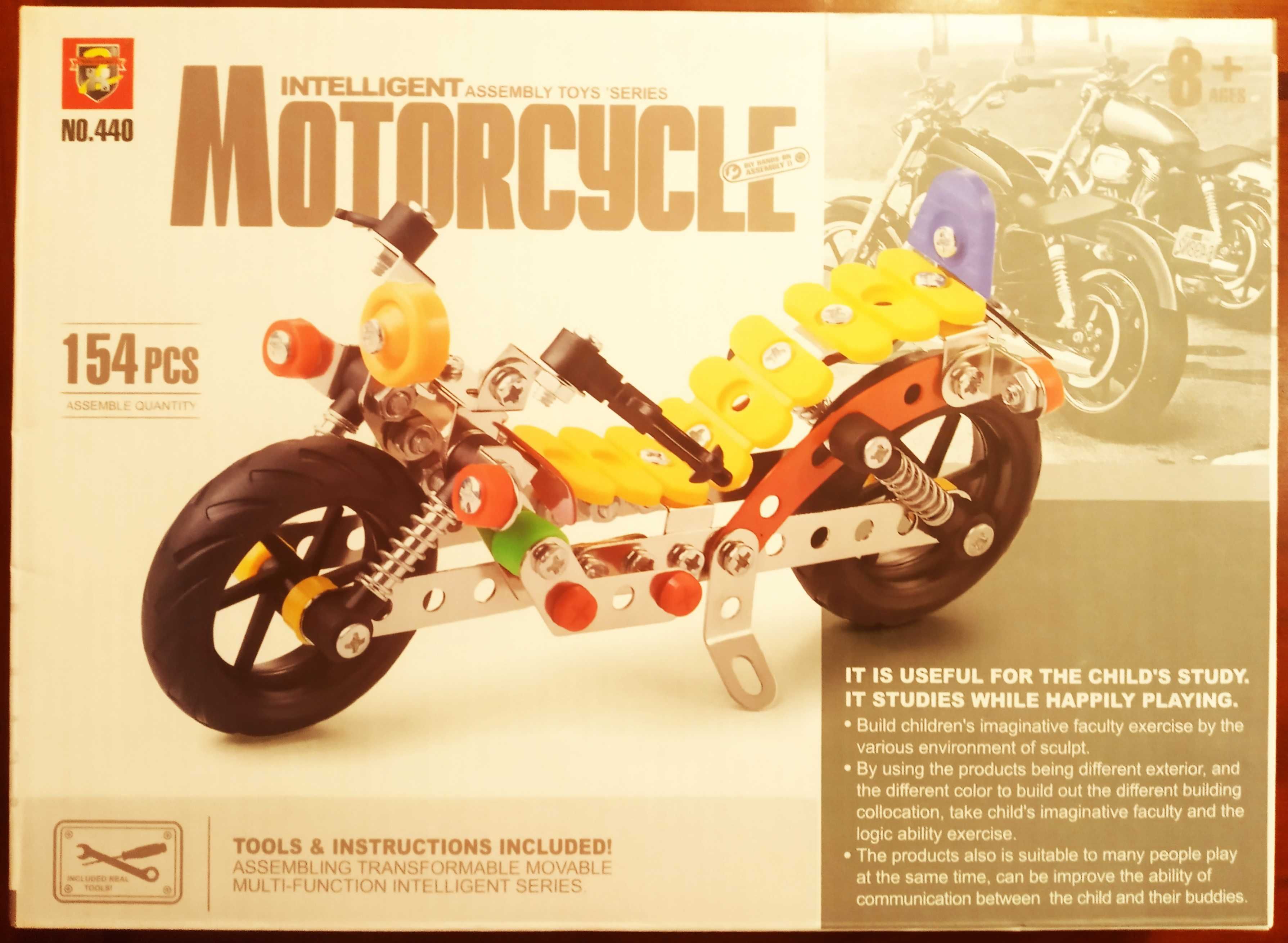 Motocykl Motor do skręcania 3D Klocki konstrukcyjne metalowe 154 szt.