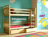 Masywne łóżko piętrowe ADAŚ dla dzieci drewniane sosnowe łóżka sosna