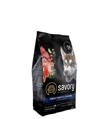 Savory Сухой корм для щенков крупных пород Savory 3 кг (индейка и кури