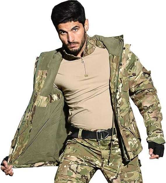 Куртка військова, вітрозахисна на флісі YAKEDA SoftShell 2XL Multicam