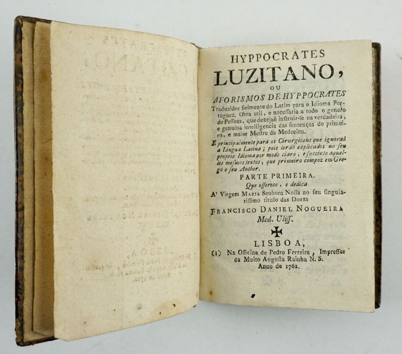 Hyppocrates Lusitano, ou aphorismos de Hyppocrates - 1762