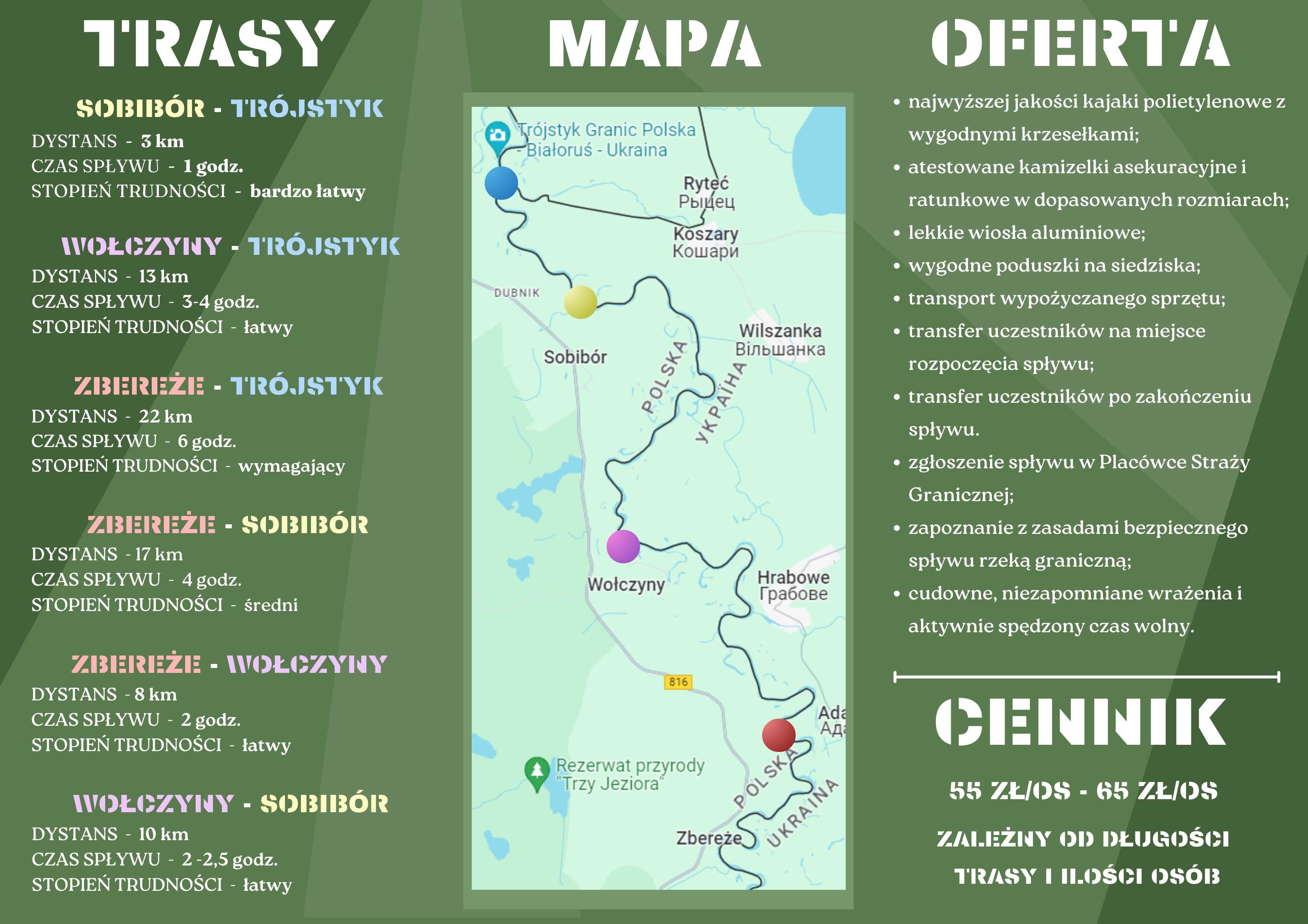 Wypożyczalnia kajaków - spływy kajakowe rzeką Bug - kajaki