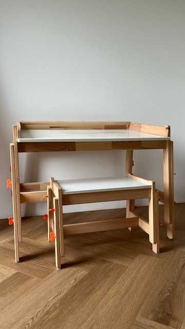 Zestaw Biurka dla dziecka + krzesełko + półki ( FLISAT IKEA )