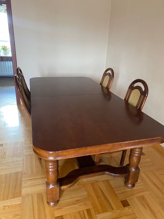 Solidny stół drewniany 110×225 rozkladany