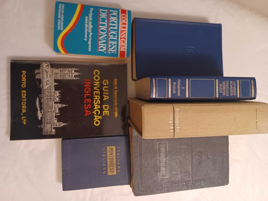 Dicionários - Inglês, Francês, Alemão, Italiano e Guia Conv Inglesa