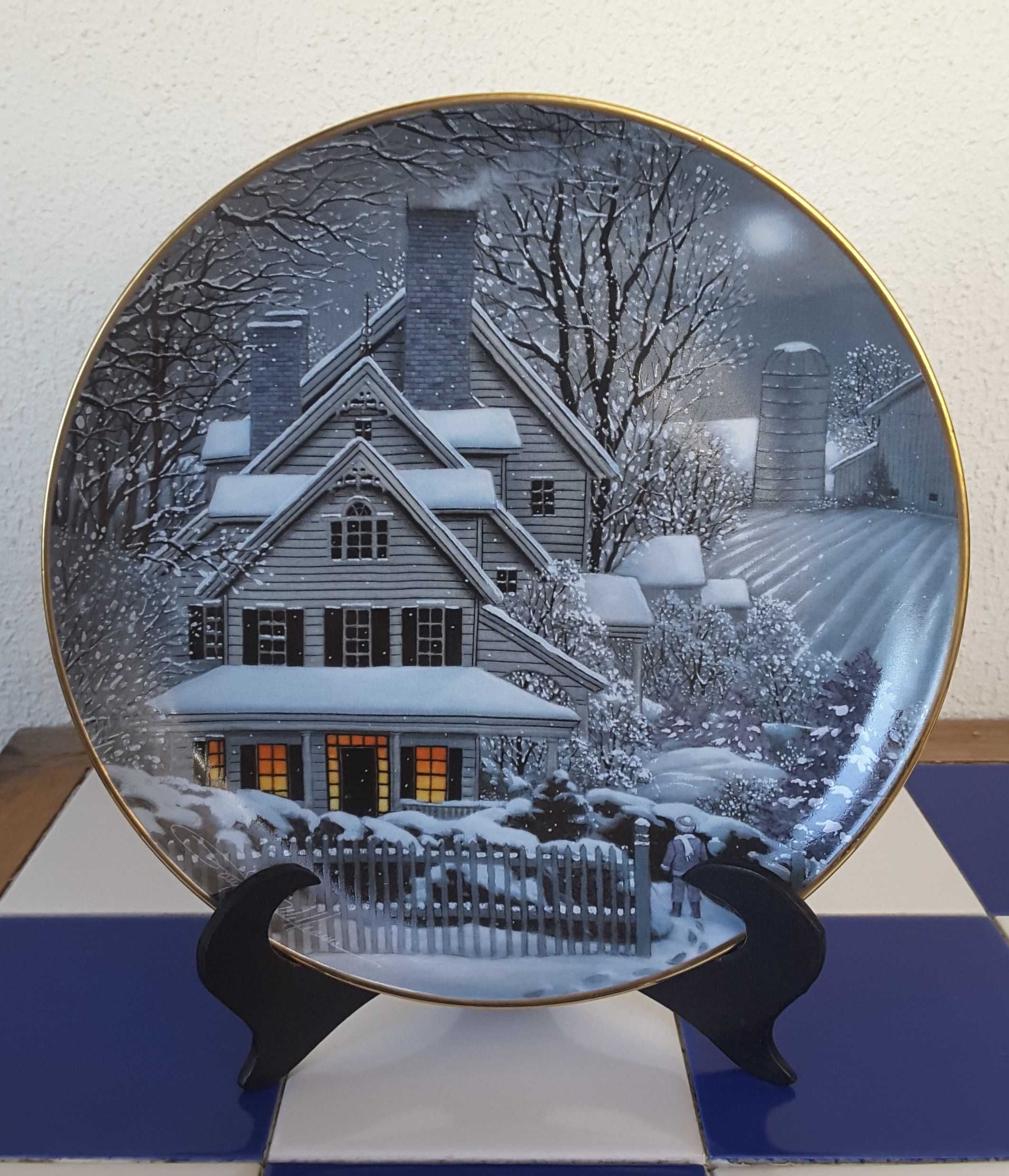 Prato Decorativo Franklin Mint - "Chapel in Winter" (Numerado)