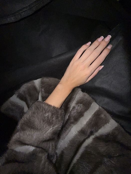 Шуба голубая норка,норковая шуба donatella italy