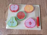 Nowe drewniane owoce do krojenia Montessori sorter puzzle układanka