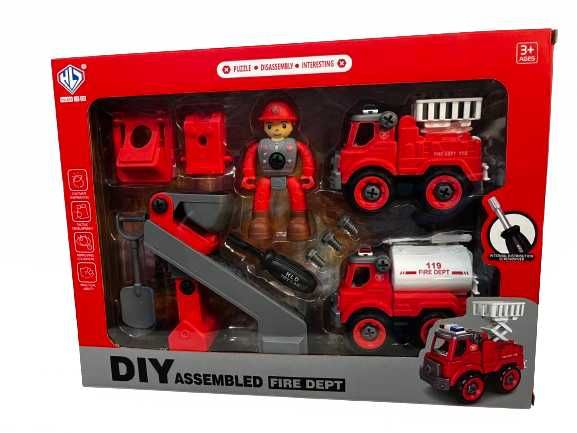 Auto ciężarówka samochód do skręcania i rozkręcania DIY STRAŻ