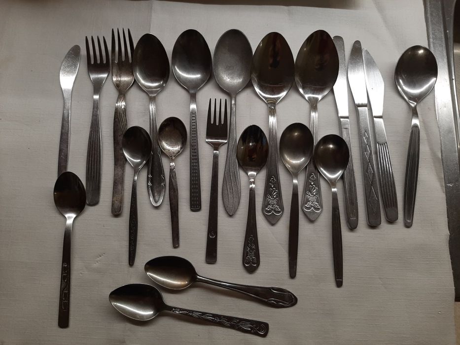 Sztućce komplet zestaw PRL antyk staroć stare kolekcja zastawa
