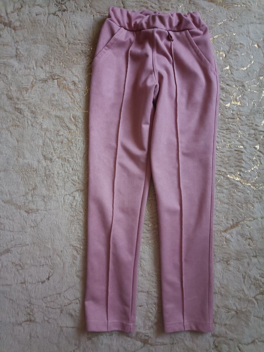 Штани джогери  для дівчинки 134, пудра рожевий