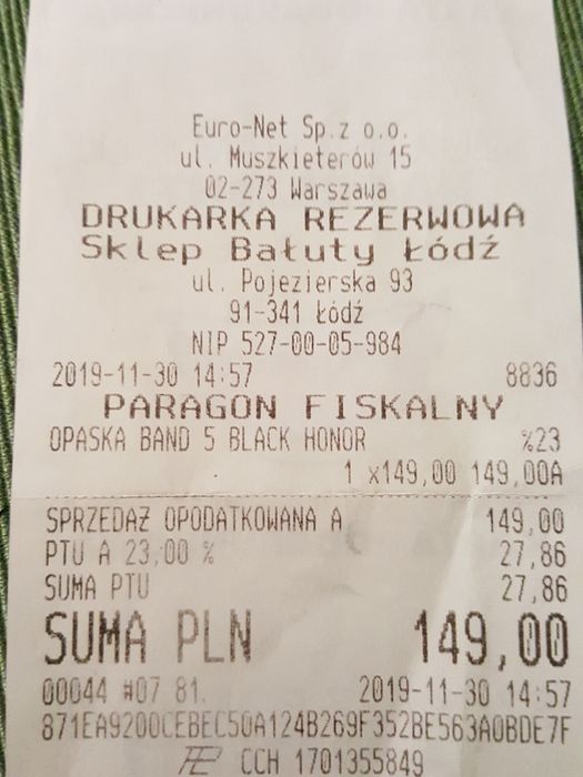 Honor Band 5 pulsoksymetr nieużywany PL Stryków Głowno Domaniewice