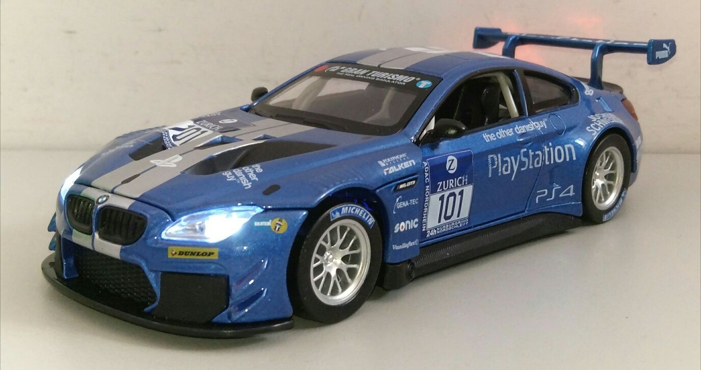 Машинка BMW M6 GT3 модель 1:32 "Автопром". Металл, Звук, Свет