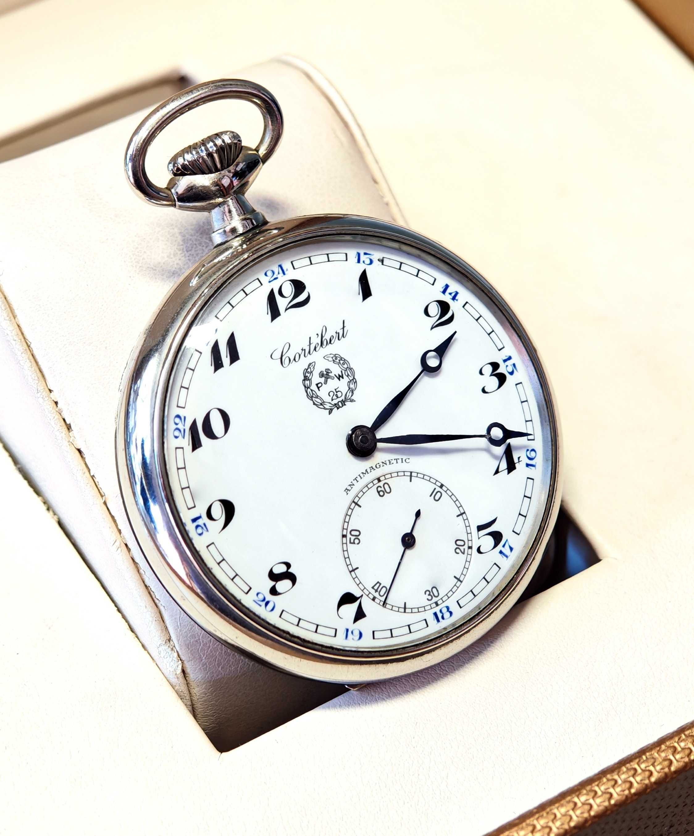 Zegarek Kieszonkowy CORTEBERT ANTIMAGNETIC 15J SWISS MADE Mechaniczny