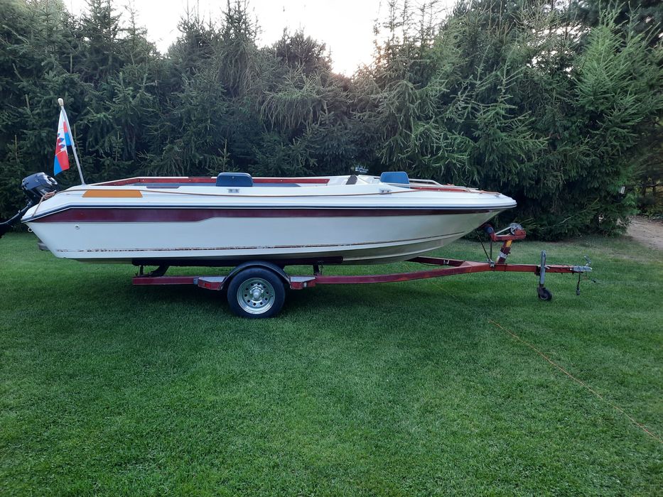 Łódź motorowa,  wędkarska , silnik , przyczepa. Kompletna