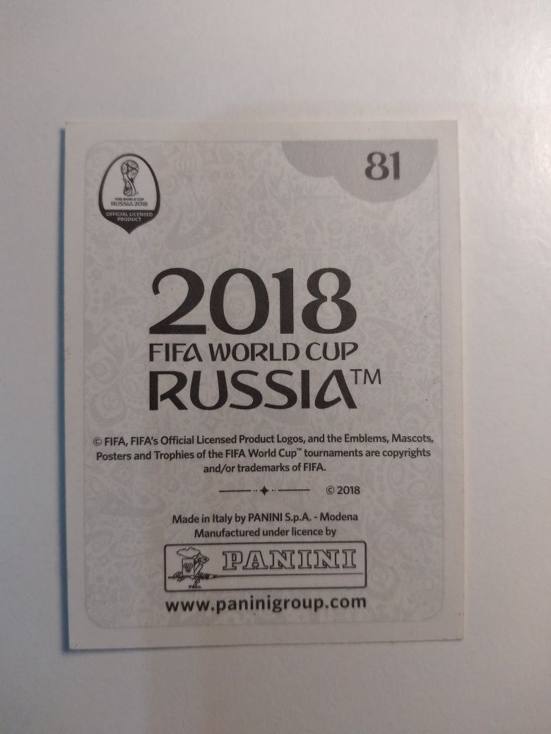 Cromo panini mundial da Rússia 2018