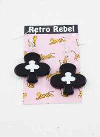 kolczyki TREFL czarne karty pin up vintage retro RR20