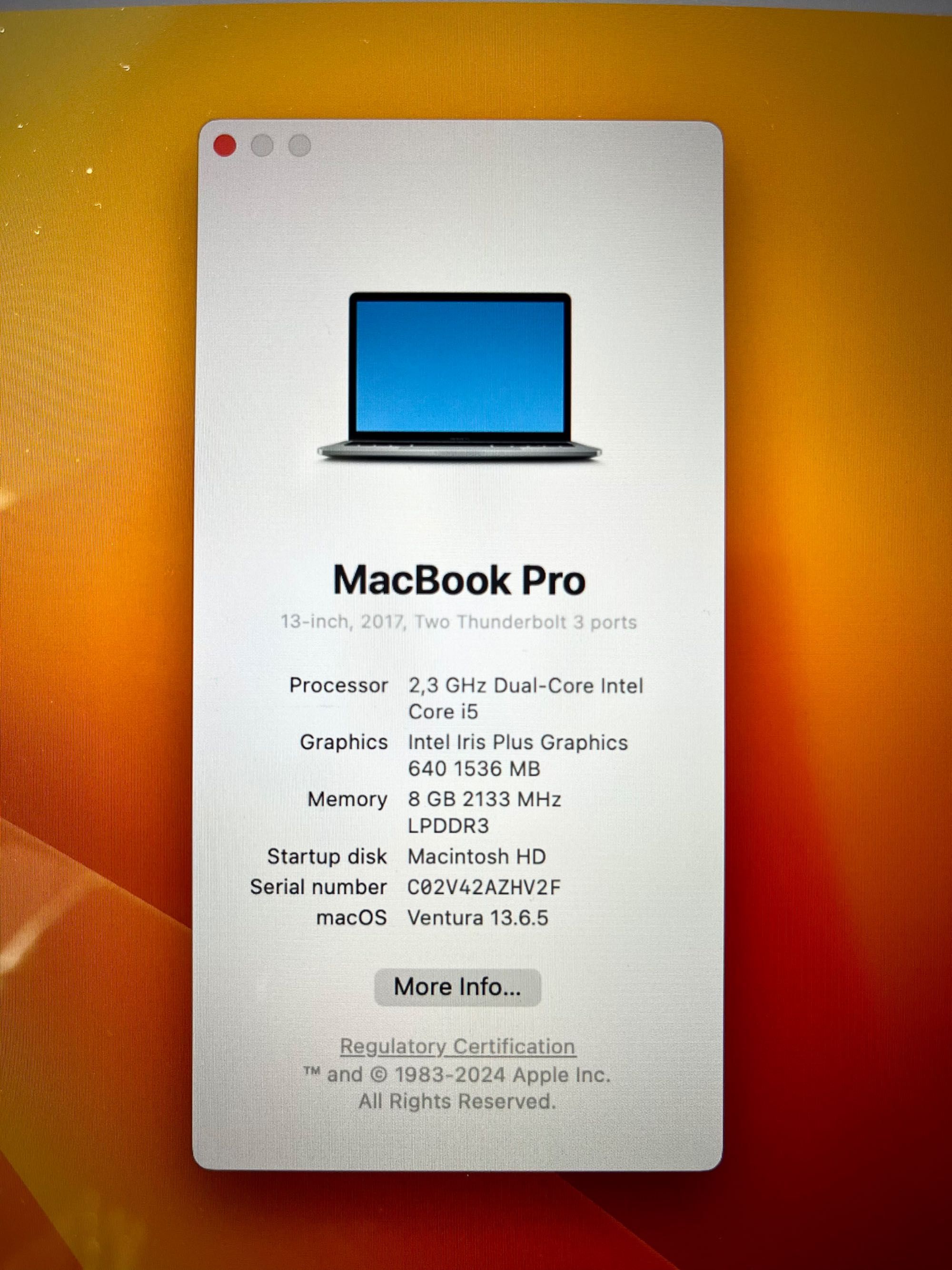 MacBook Pro 13” 2017 / 8GB 128GB