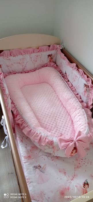 Komplet wyprawka kokon pościel rożek ochraniacz z falbanką nowy