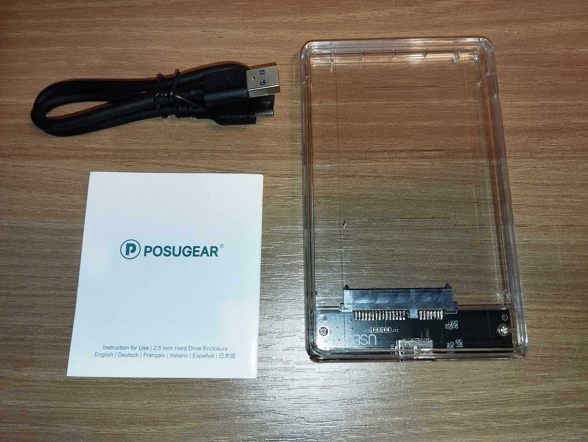 Kieszeń na Dysk 2.5" - USB 3.0 - POSUGEAR - Przezroczysta