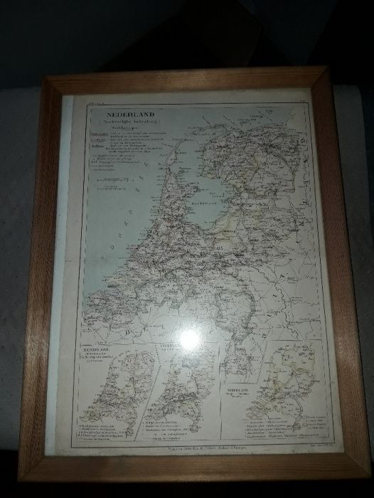 Obraz Klasyczna Mapa Niderlandów (Holandii) 42,5x32,5 cm