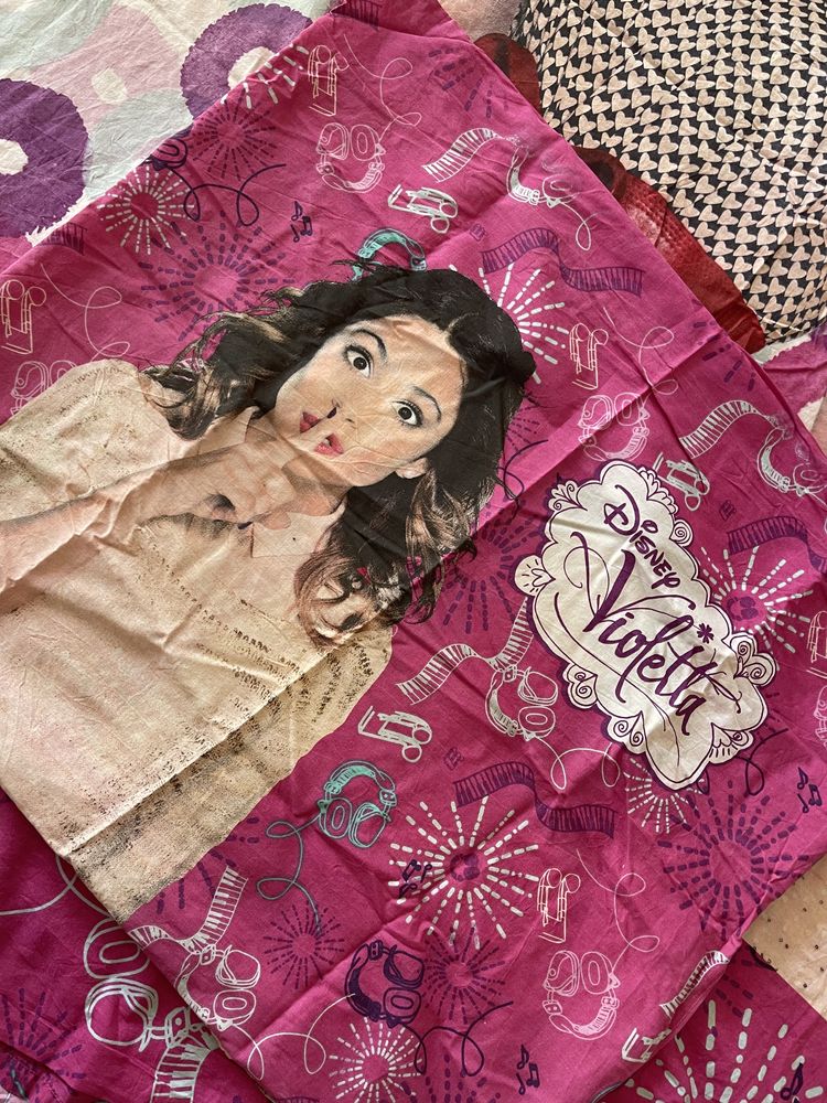 Komplet pościeli bawełnianej Disney Violetta 160x200