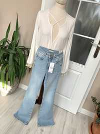 Gina Tricot nowe jeansy dzwony z metką r.36