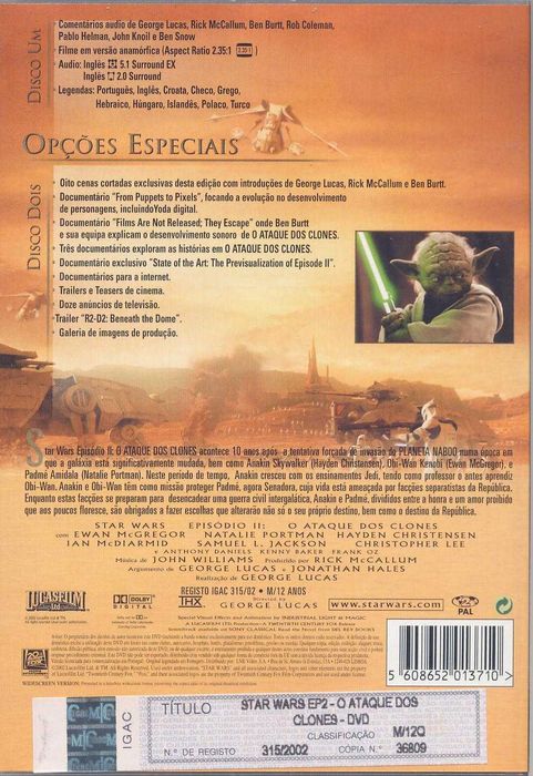 Star Wars: Caixa episódios I e II (edição 2 DVD) (1999/2002)
