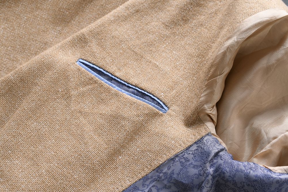 ATELIER TORINO lekka beżowa marynarka męska w melanżu casual blezer 56