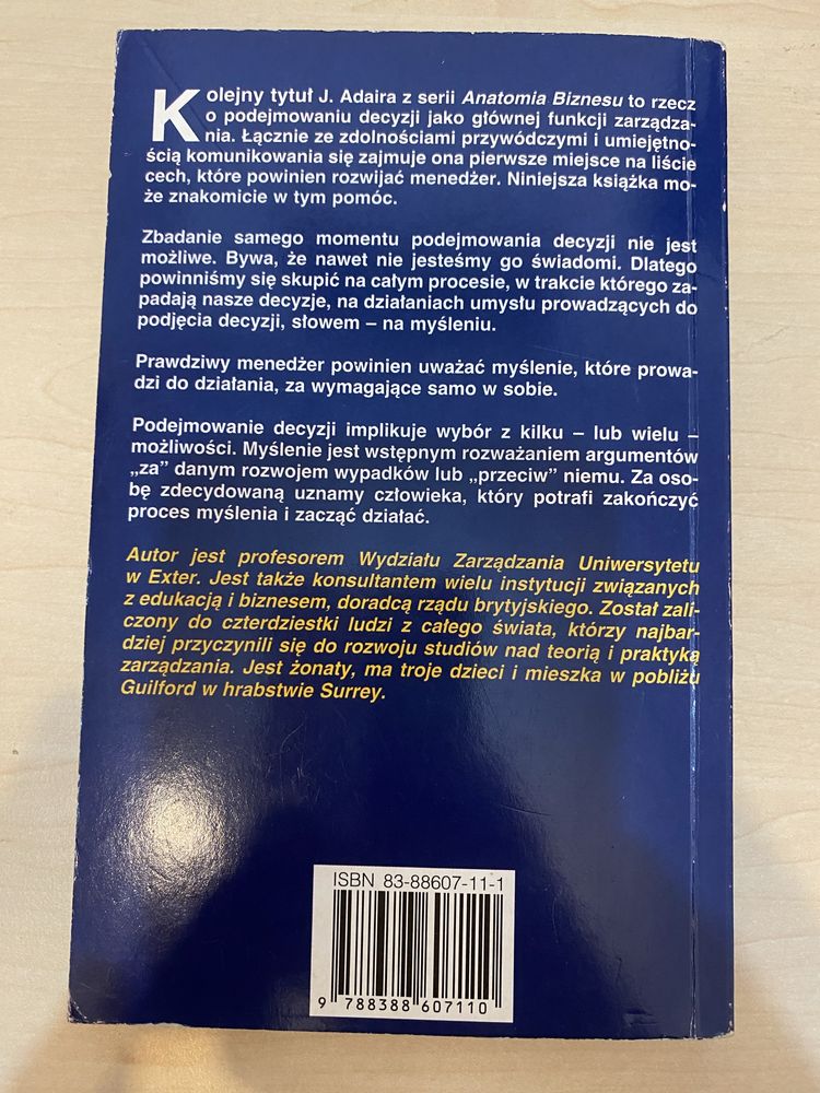 Anatomia biznesu Podejmowanie decyzji John Adair