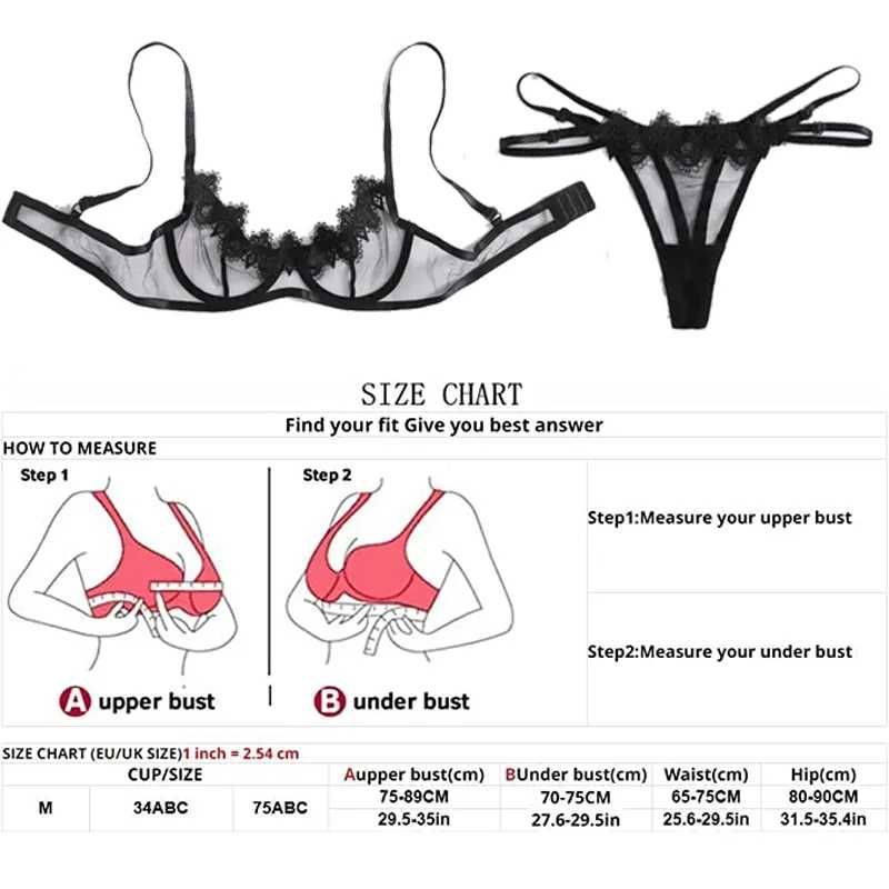 Еротичний прозорий набір бюстгальтер стрінги