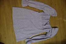 Fioletowa sukienka kwiaty bufki H&M L/XL