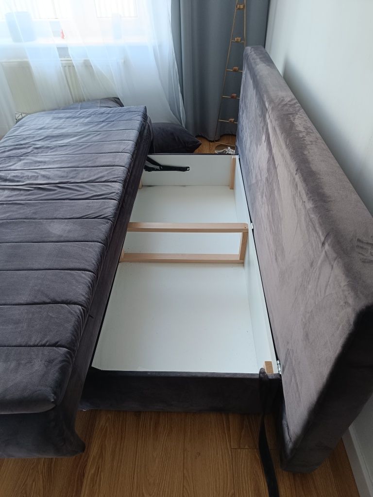 Sofa rozkładana ciemno szara