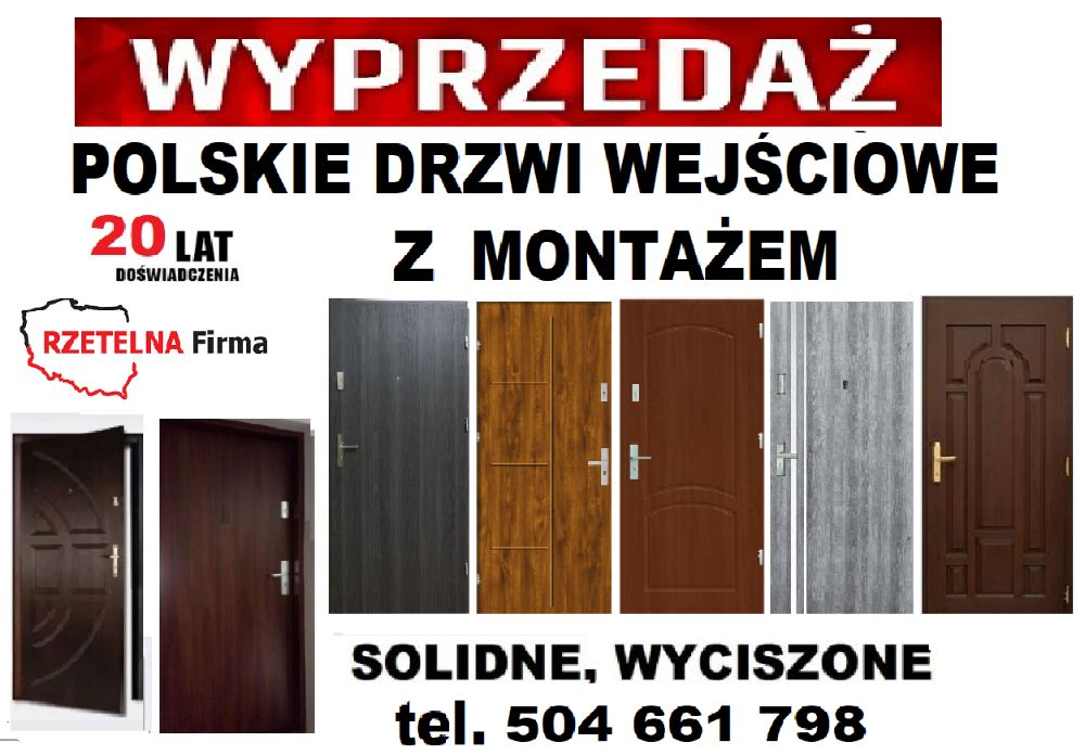 Drzwi z montażem- do mieszkania wejściowe ZEWNĘTRZNE wewnątrzklatkowe