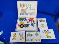 Детская настольная игра СССР  развивающая магнитный конструктор