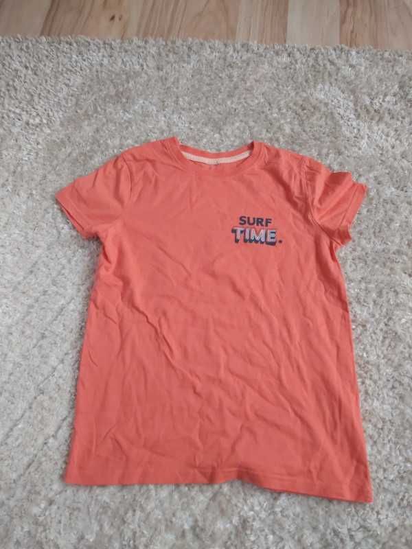 Koralowy T-shirt Surf Time 134 140 cm chłopięce