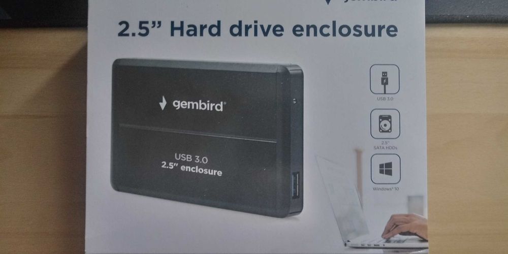 Dysk zewnętrzny Hitachi 500 GB w nowej obudowie Gembird czarnej