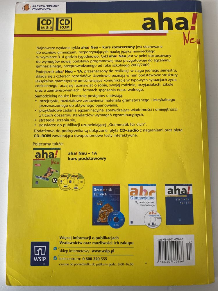 Aha! Neu 1A Jezyk niemiecki - podręcznik z ćwiczeniami + CD