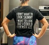 koszula top trening gym siłownia kick napis na plecach
