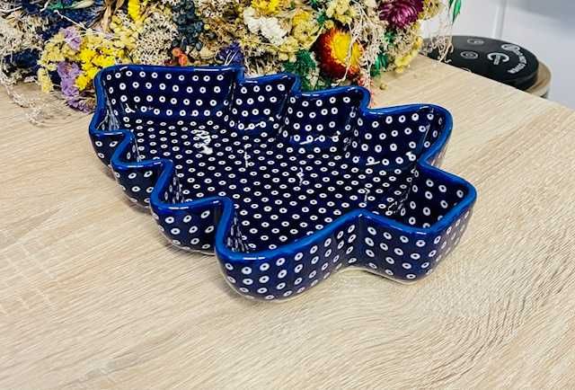 Ceramika Bolesławiec. Talerz – półmisek choinka (16310)