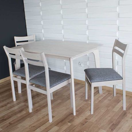 Zestaw kuchenny stół + 4 krzesła do jadalni, kuchni, drewniany X020
