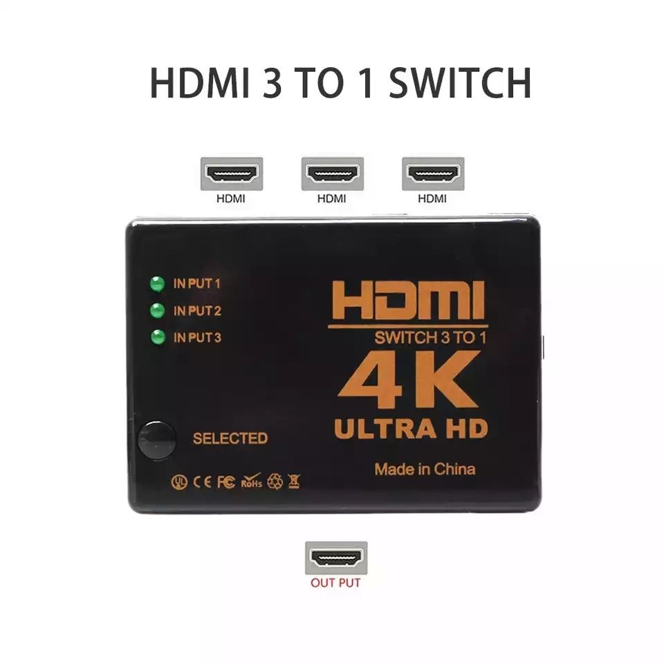 Разветвитель кабеля HDMI 4K. видео переключатель, адаптер, 3 входа, IR