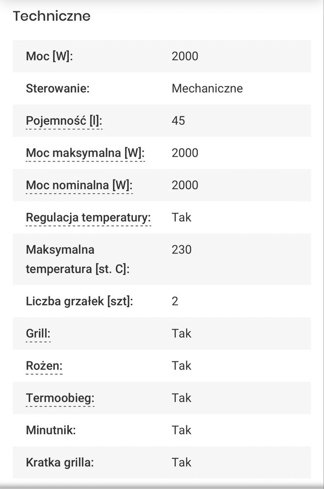 Piekarnik elektryczny MPM MPE-07/T z termoobiegoem, przenośny