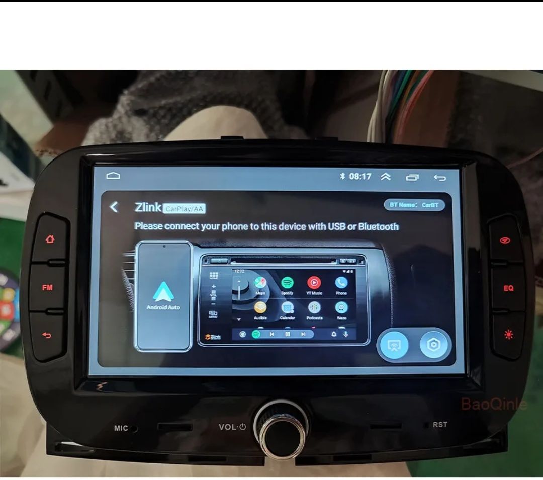 Rádio Fiat 500 Android 13 com GPS (Novo)