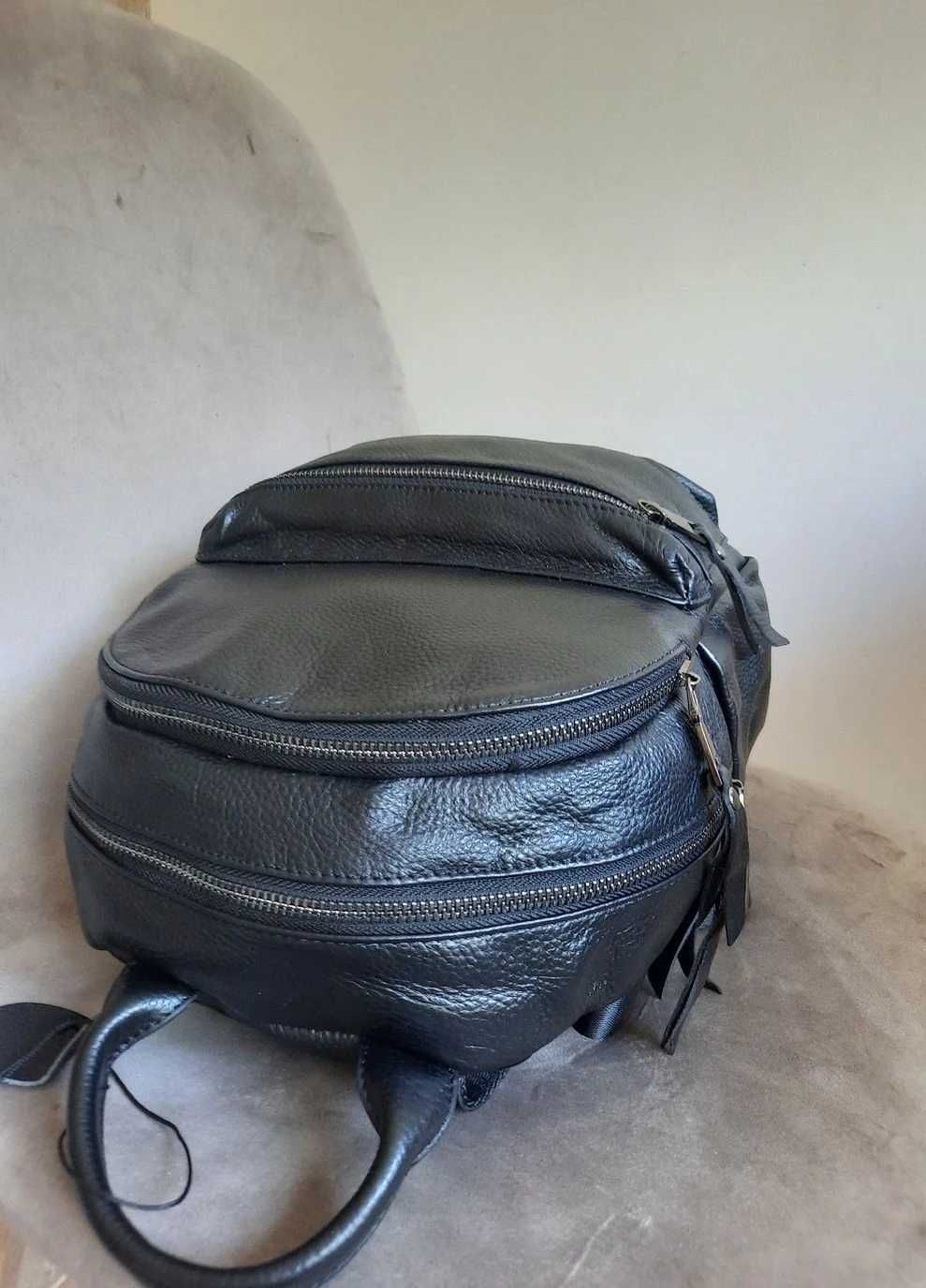 Якісний шкіряний рюкзак 2 відділення (недорого)