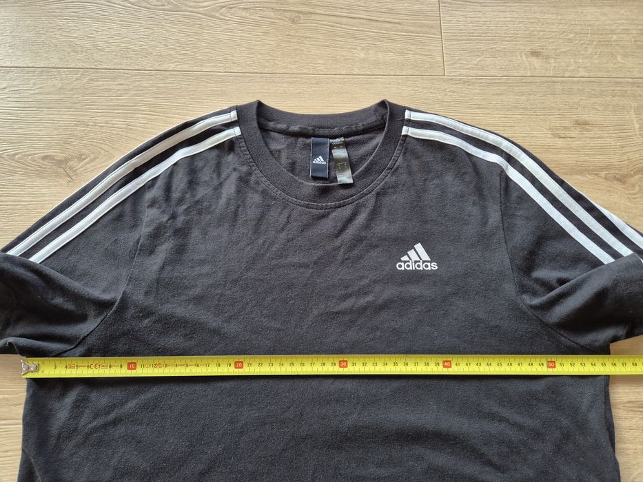 Męski t-shirt koszulka ADIDAS roz L czarna 56x75cm bdb jak Nowa klasyk
