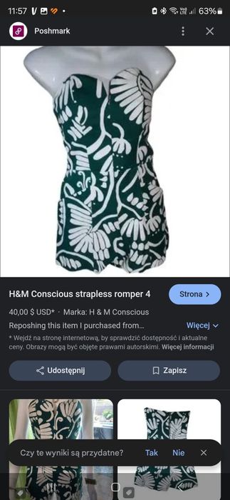 Kombinezon hm l 40 krótkie spodenki gorset boho open